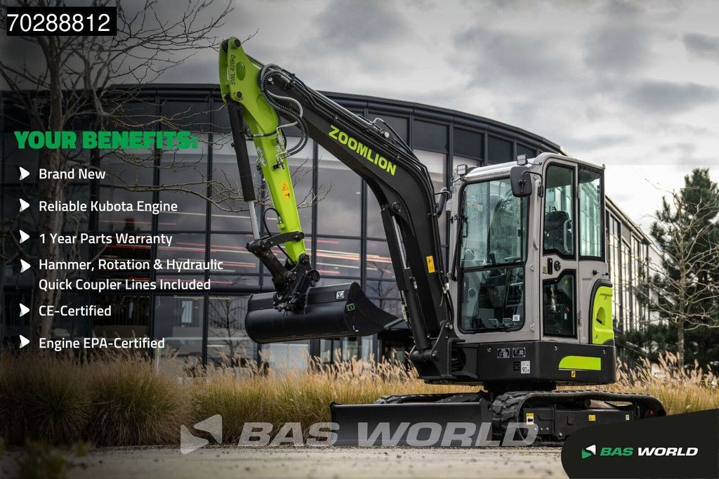 Zoomlion ZE35 GU FACTORY WARRANTY -KUBOTA ENGINE -A/C