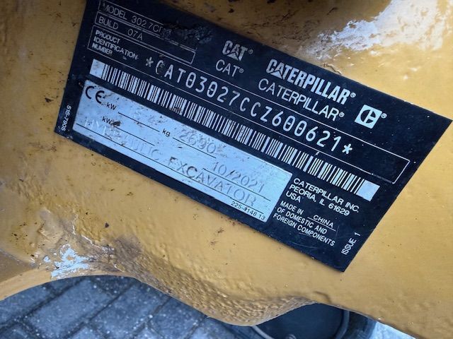 Caterpillar 3027 bj2021 1600u 2.8T Minigraver Minikraan ZGST