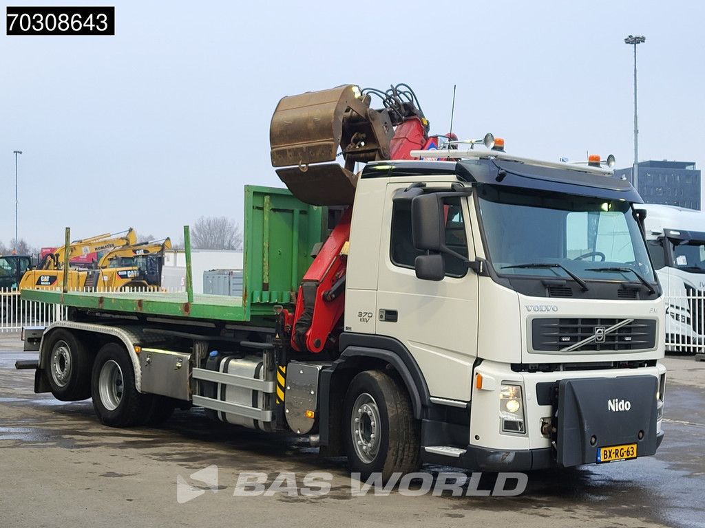 Volvo FM 370 6X2 HMF 1643 Z2 Crane 20tons AJK containersystem Lift+Steering axle Euro 5