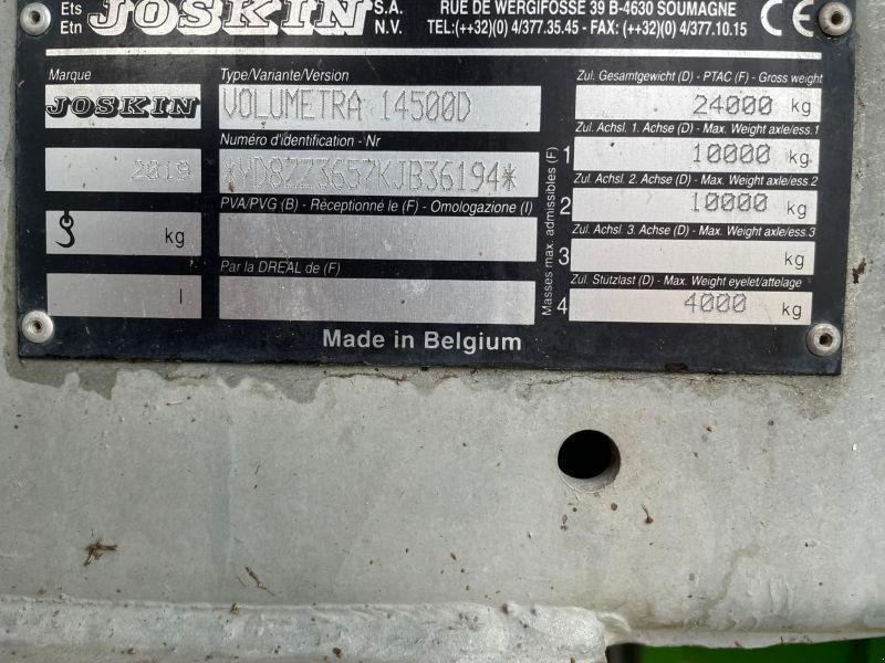 Joskin VOLUMETRA 14500 D 15m