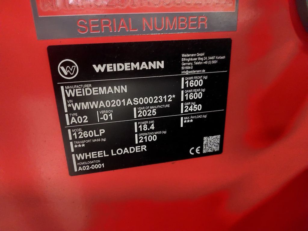 Weidemann 1260 LP Shovel