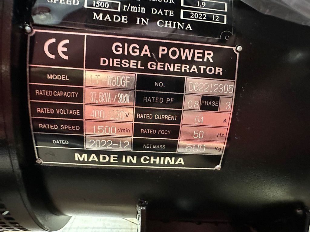 Giga power LT-W30GF 37.5 KVA Open generator
