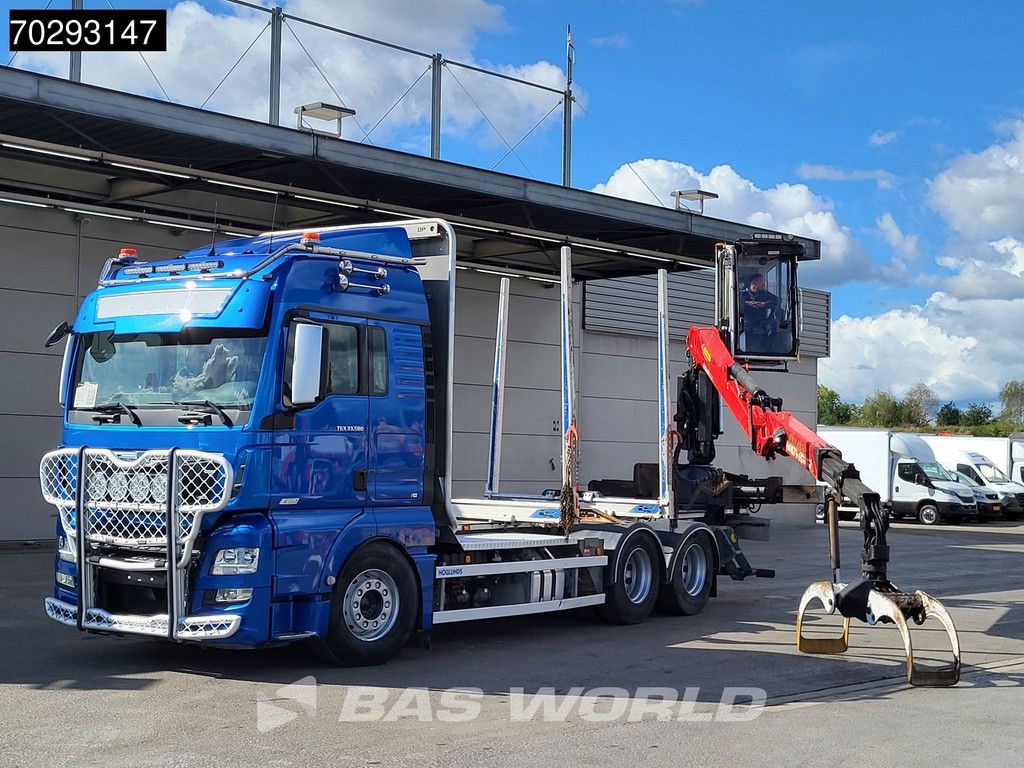MAN TGX TGX 33.580 6X4 Palfinger Epsilon Wood crane Holztransport Retarder Navi Xenon Euro 6