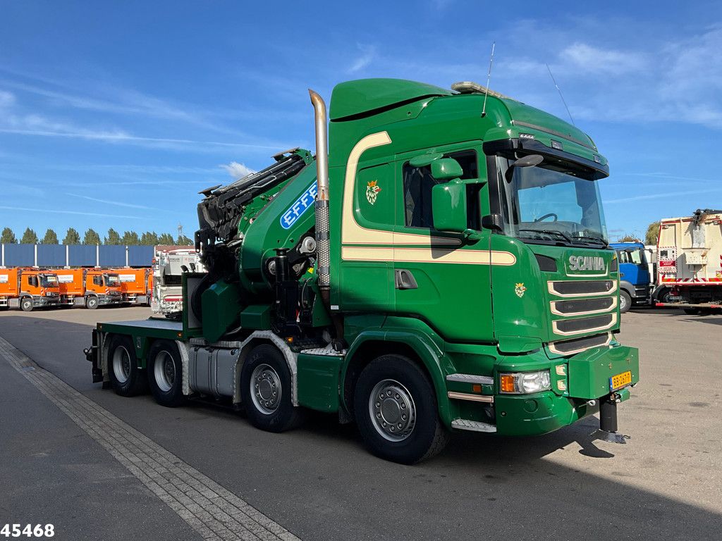 Scania R 490 8x4 Euro 6 Effer 140 Tonmeter laadkraan + Fly-Jib Just 283.508 km