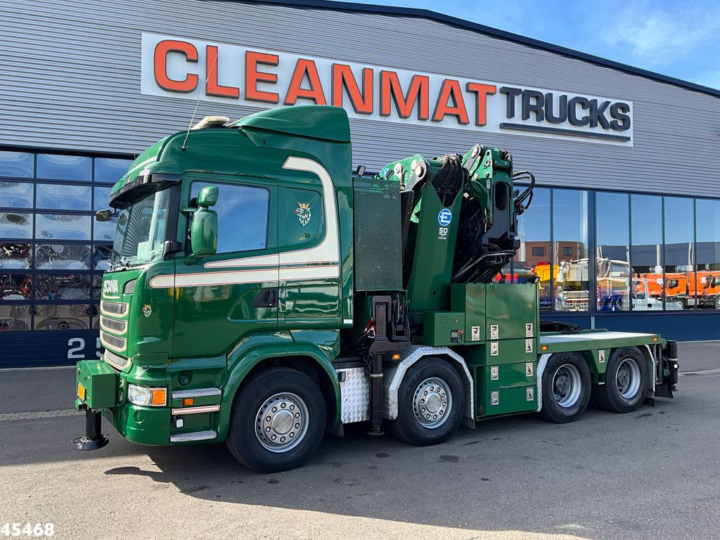 Scania R 490 8x4 Euro 6 Effer 140 Tonmeter laadkraan + Fly-Jib Just 283.508 km
