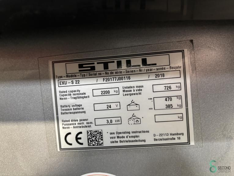 Hubwagen Elektrisch Still EXU-S22 2018