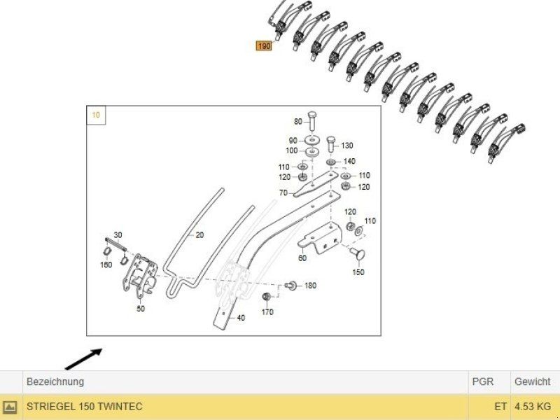 Amazone TwinTec Striegel Satz Avant 6002-2 komplett