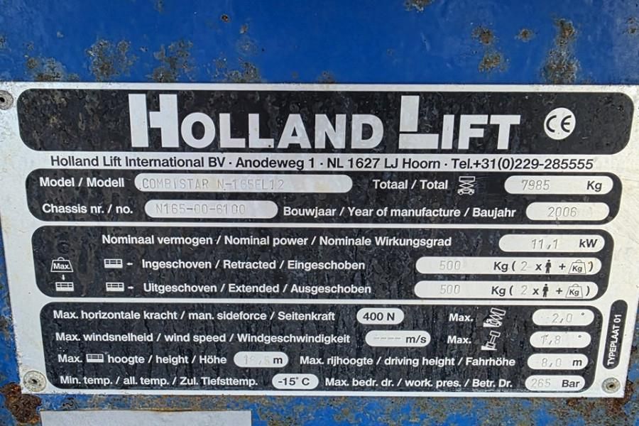 Holland Lift Combistar N-165EL12 Electric, 18.5m Working Height