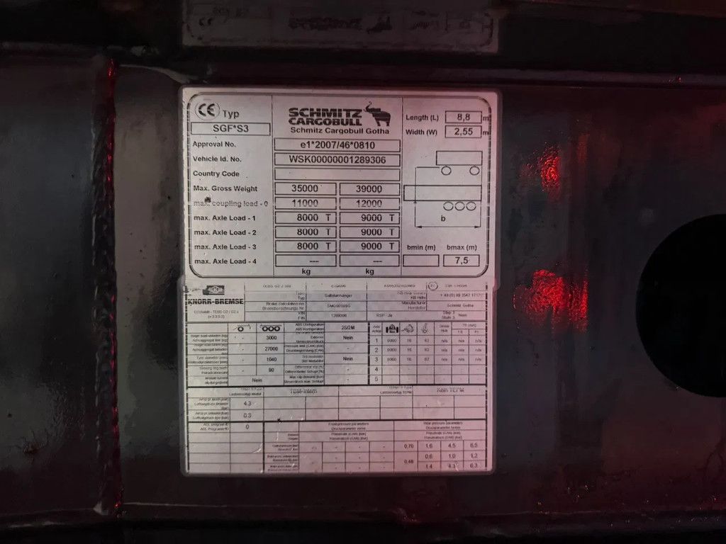 Schmitz Cargobull SGF*S3 27M3 Hardox staal kipper NL Trailer APK/TUV 08-2026