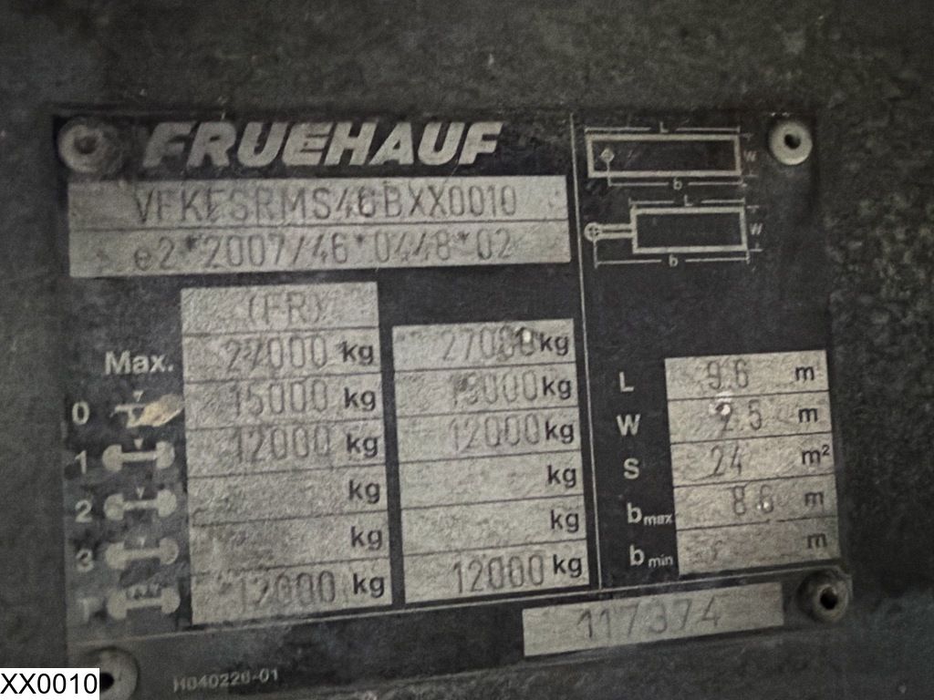 Fruehauf open laadbak Steerable trailer