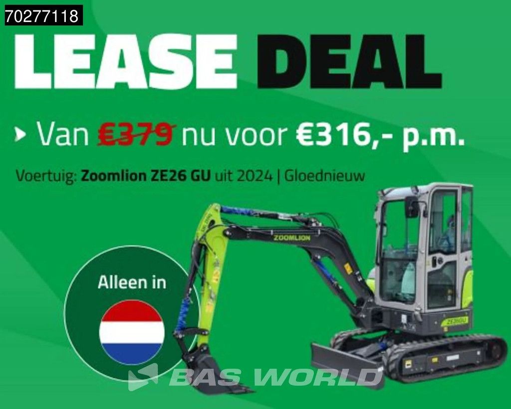 Zoomlion ZE26 GU FACTORY WARRANTY - CW/3 BUCKETS - CE CERTIFIED