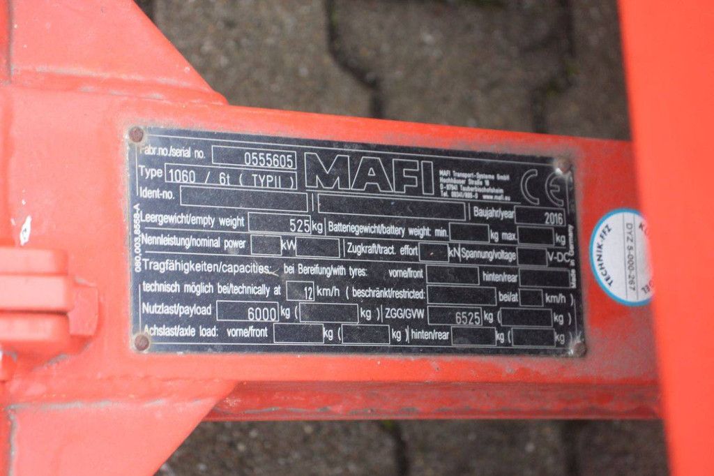 Pritschenanhänger MAFI 1060 6000kg 2016
