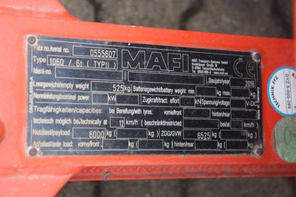 Pritschenanhänger MAFI 1060 6000kg 2016