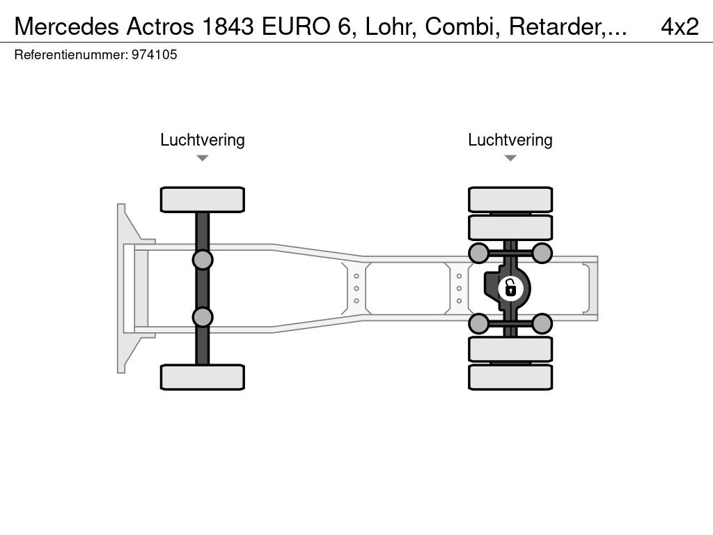 Mercedes Actros 1843 EURO 6, Lohr, Combi, Retarder, Standairco