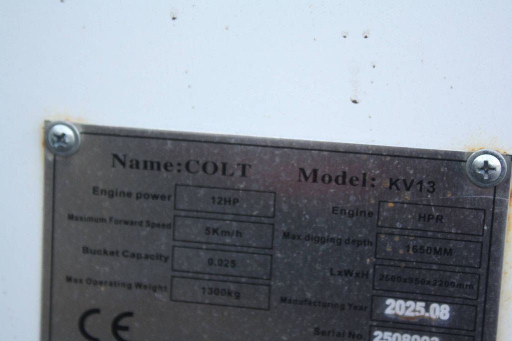 Mini excavator Colt KV13 Diesel 2025 New