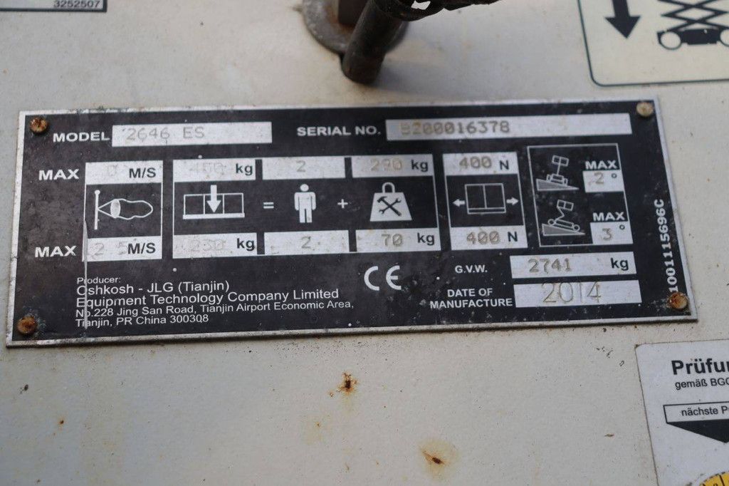 JLG 2646ES Elektrische Scherenbühne 9,92 m 2014