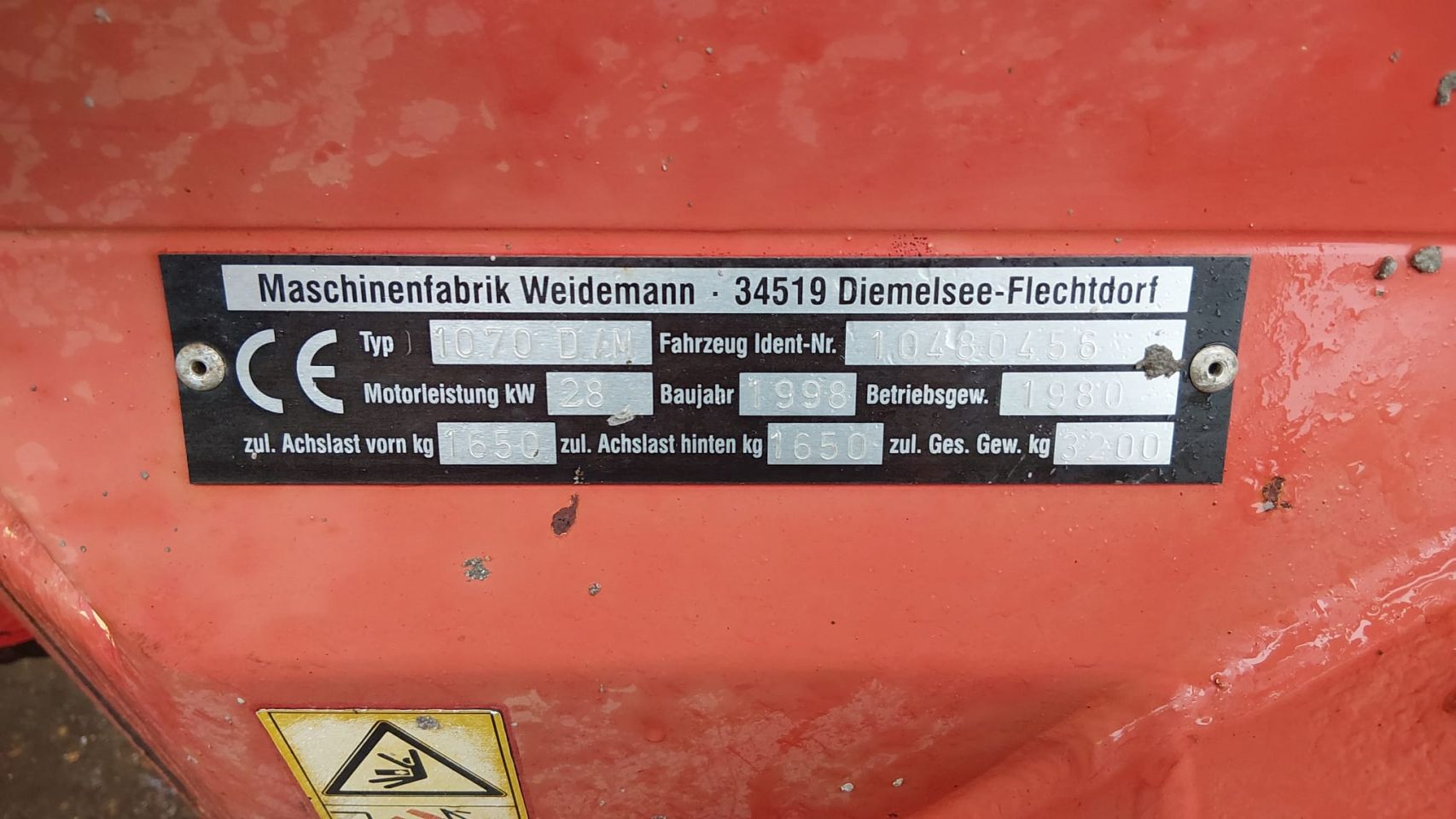 Shovel Weidemann 1070 / MARGE / bak + lepels / Kniklader / Loade