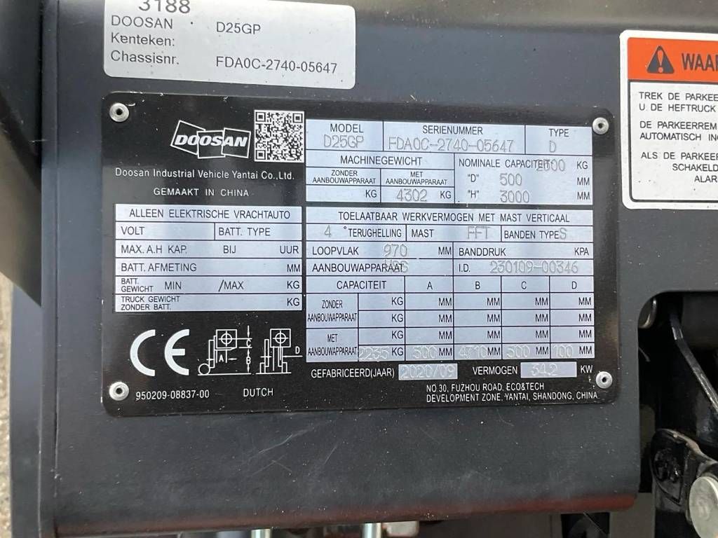 Doosan D25 GP Plus, 140 uur! Als nieuw!