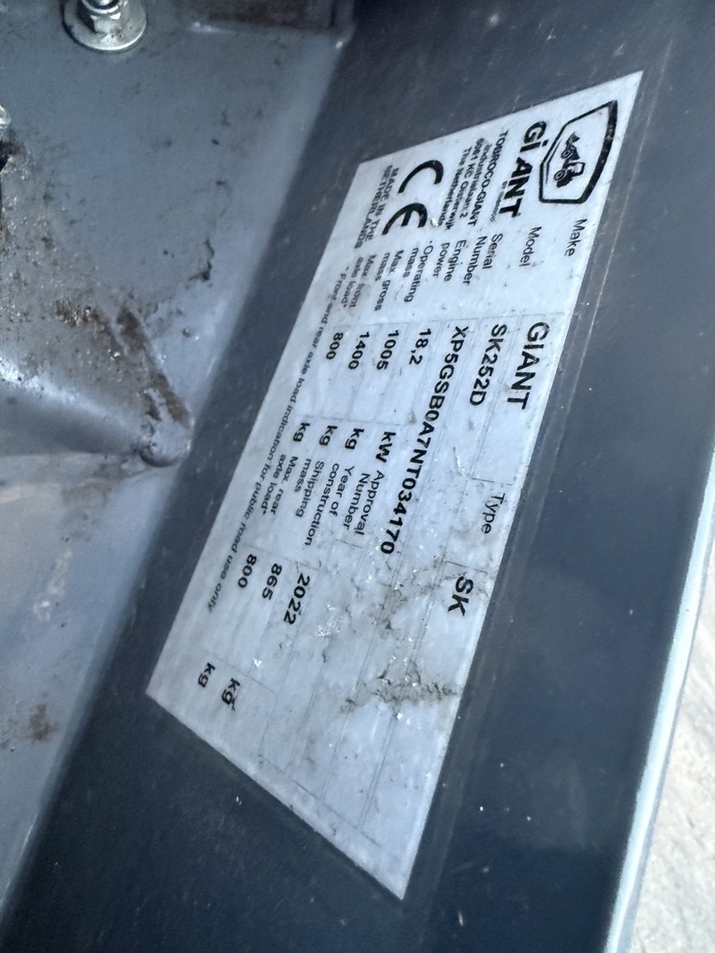 Giant SK252 D skid schranklader / minishovel