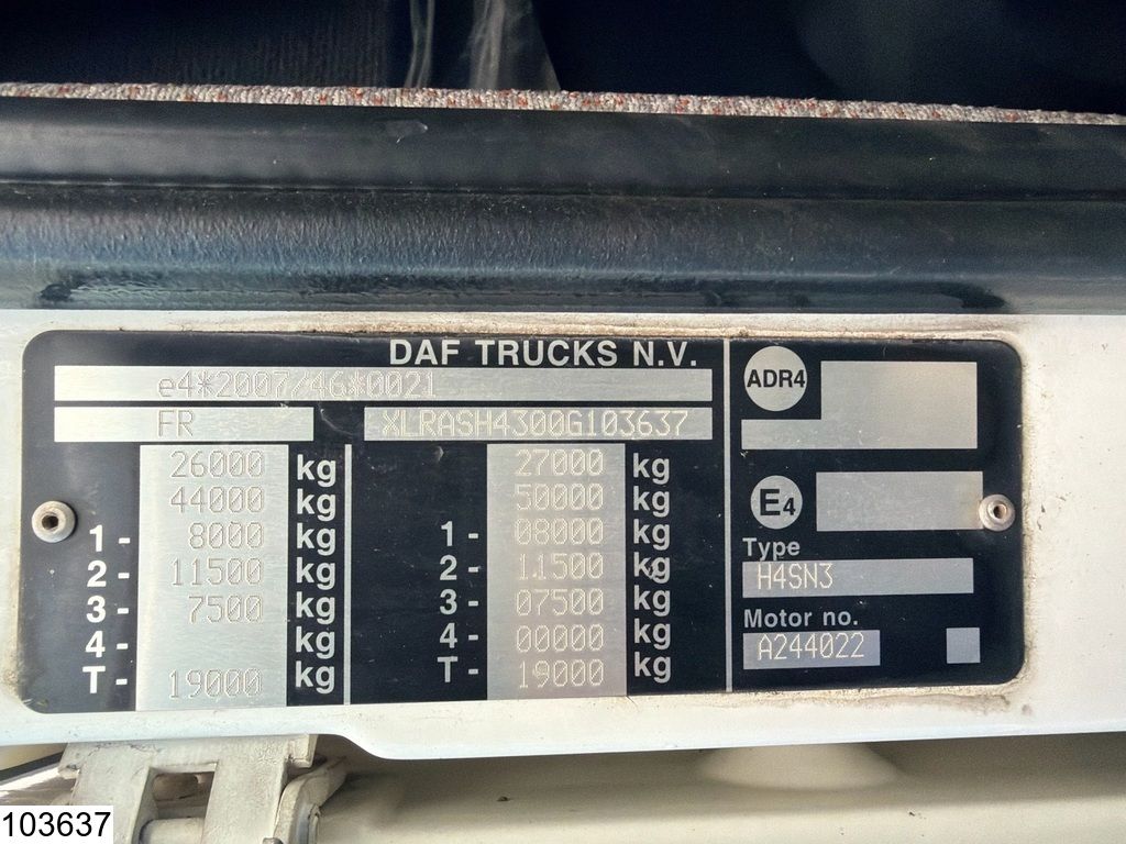 DAF XF 510 SSC, EURO 6, Retarder, Standairco, 70m3