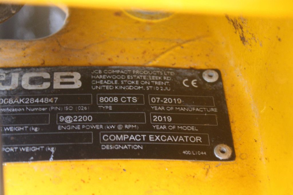 Mini excavator JCB 8008 CTS Diesel 2019