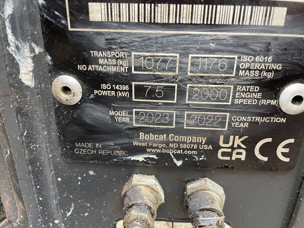 Bobcat E10 minigraver BJ 2023 slechts 615 uur