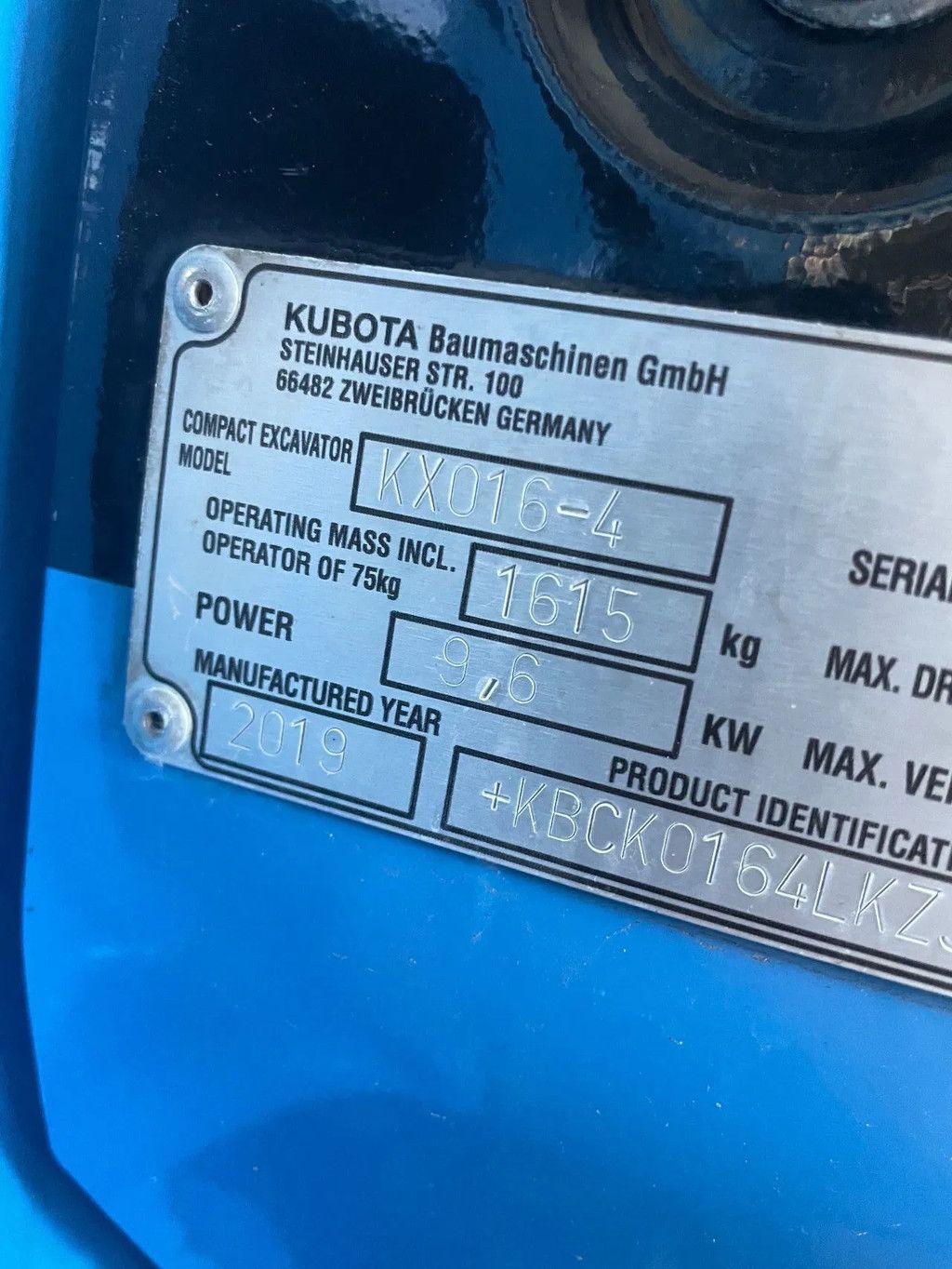 Kubota KX016-4 minigraafmachine