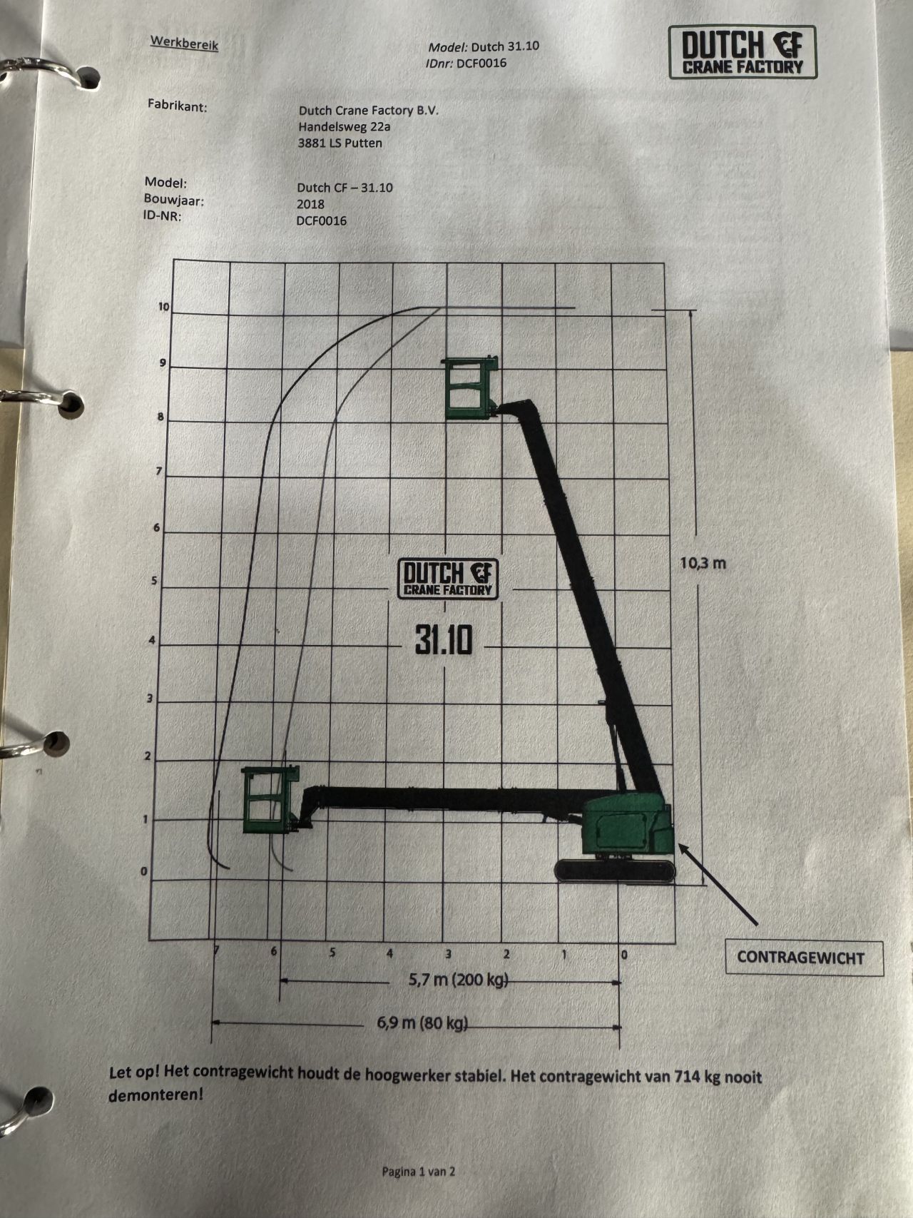 Telescoop hoogwerker rupshoogwerker