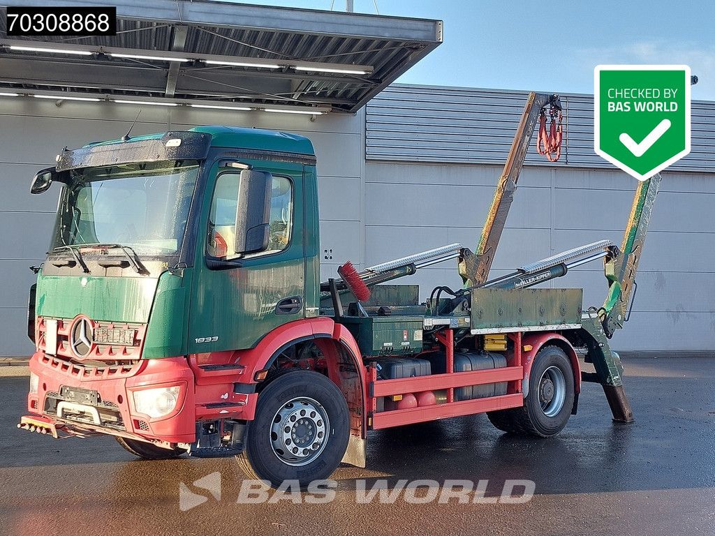 Mercedes Arocs 1833 4X2 Meiller Ak 12 LT skiploader Steelsuspension Big-Axle Automatic Euro 6