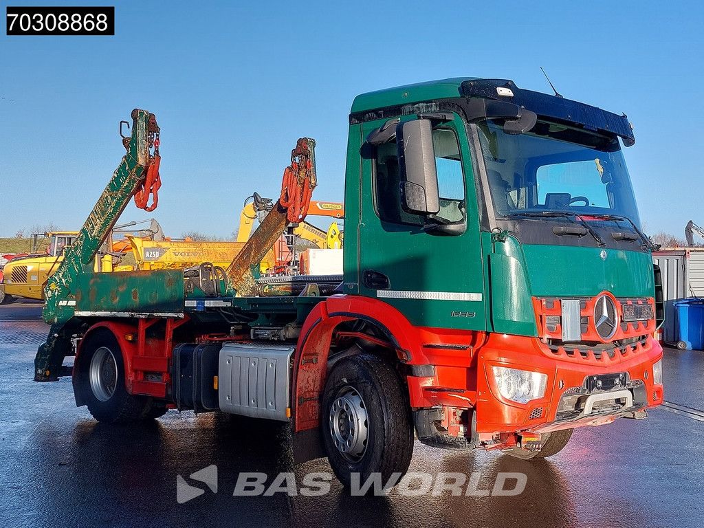 Mercedes Arocs 1833 4X2 Meiller Ak 12 LT skiploader Steelsuspension Big-Axle Automatic Euro 6