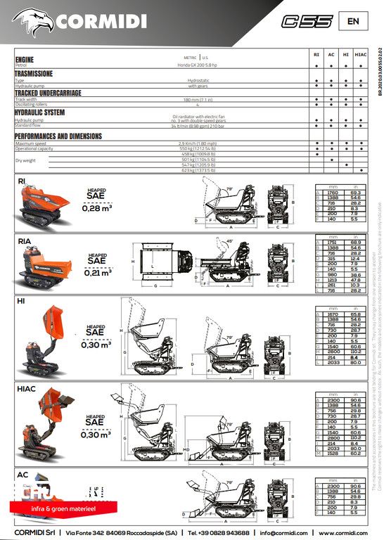 Cormidi C55 rupsdumper met zelflaadschop