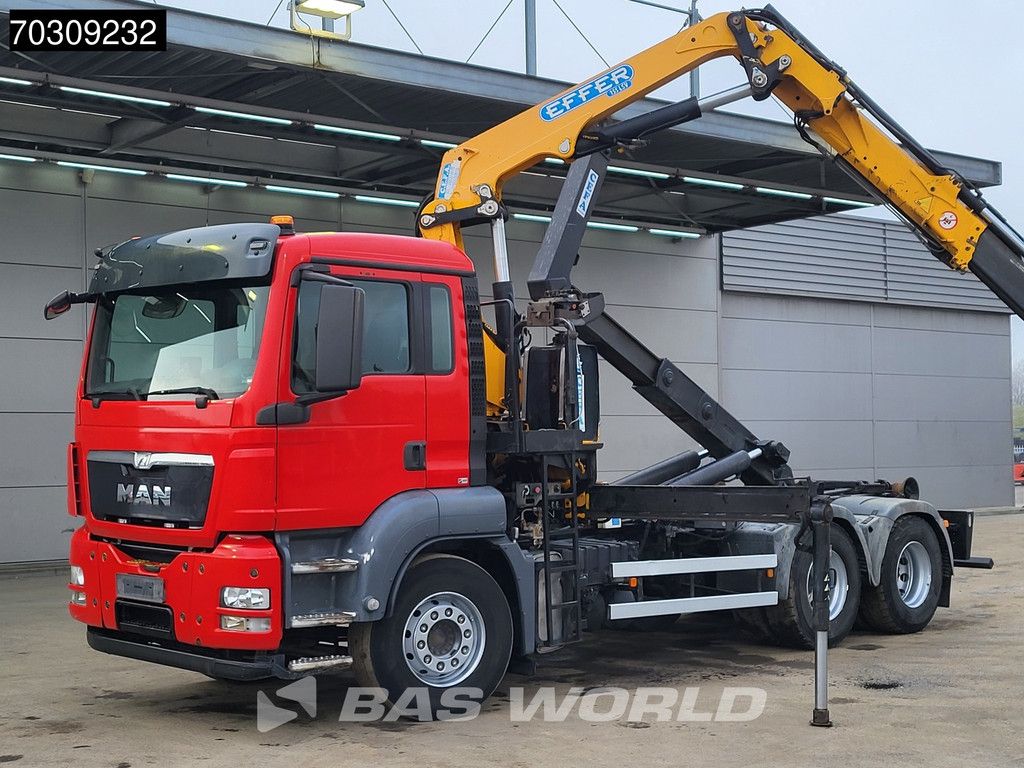 MAN TGS TGS 26.400 6X4 Effer 155 Crane + Hooklift Full Steel Euro 5