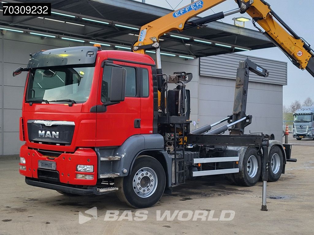 MAN TGS TGS 26.400 6X4 Effer 155 Crane + Hooklift Full Steel Euro 5