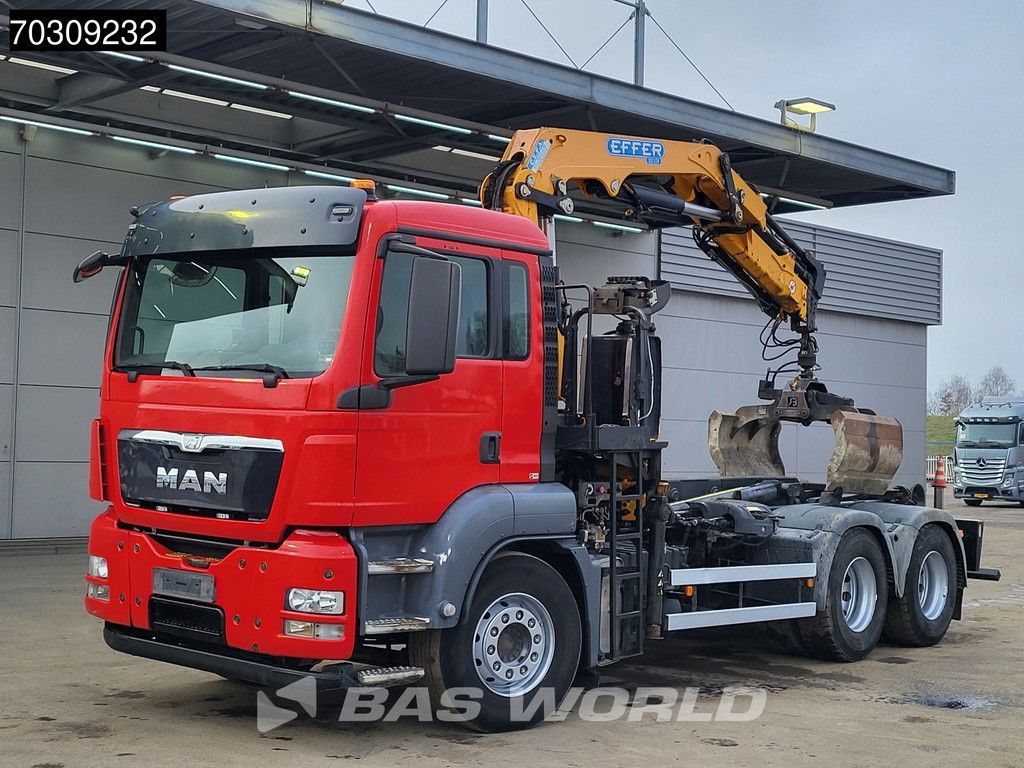 MAN TGS TGS 26.400 6X4 Effer 155 Crane + Hooklift Full Steel Euro 5