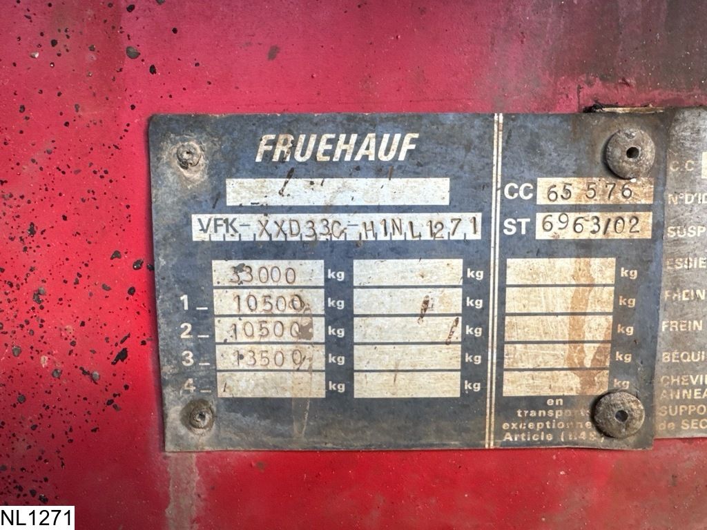Fruehauf kipper 17 M3, Steel Suspension