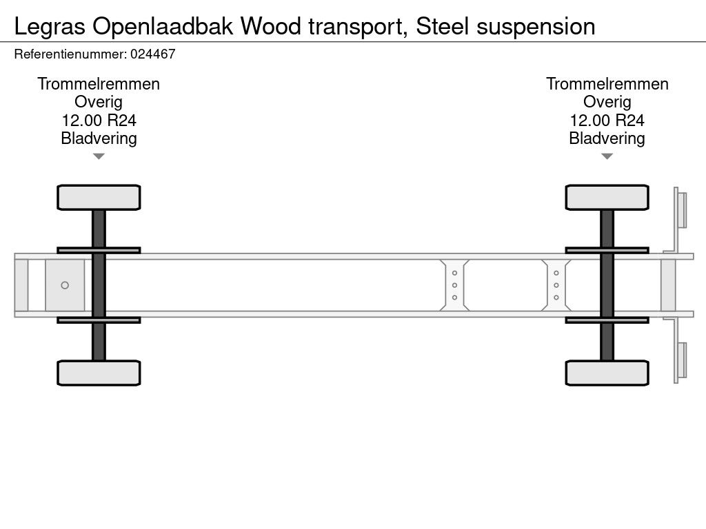 Legras Openlaadbak Wood transport, Steel suspension