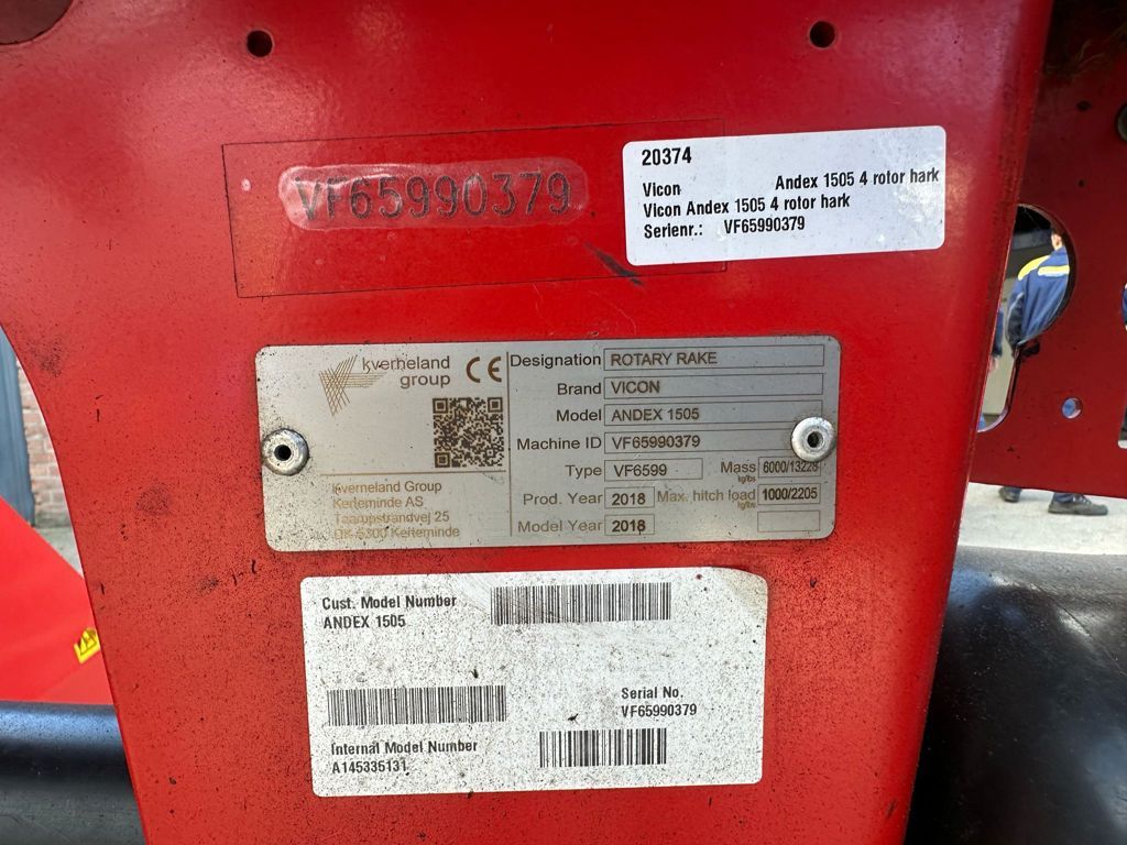 Vicon Andex 1505 4 rotor hark