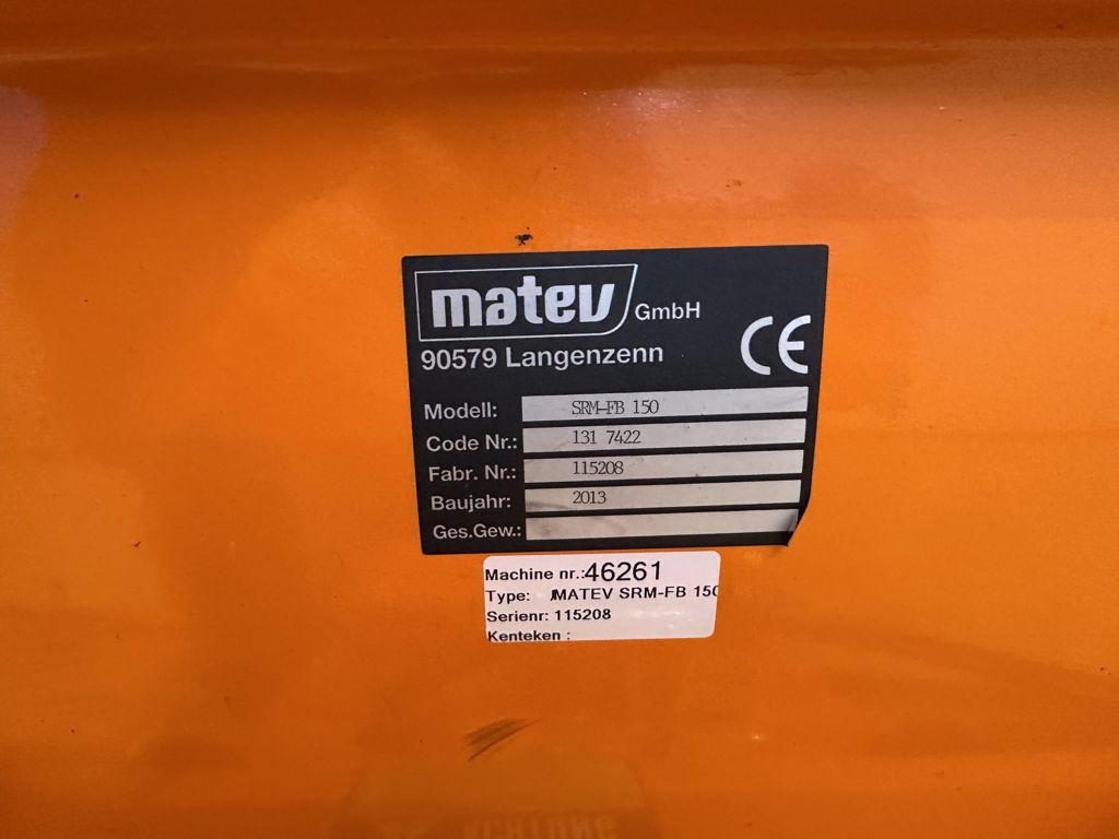 Onbekend MATEV SRM-FB 150 SNEEUWSCHUIVER