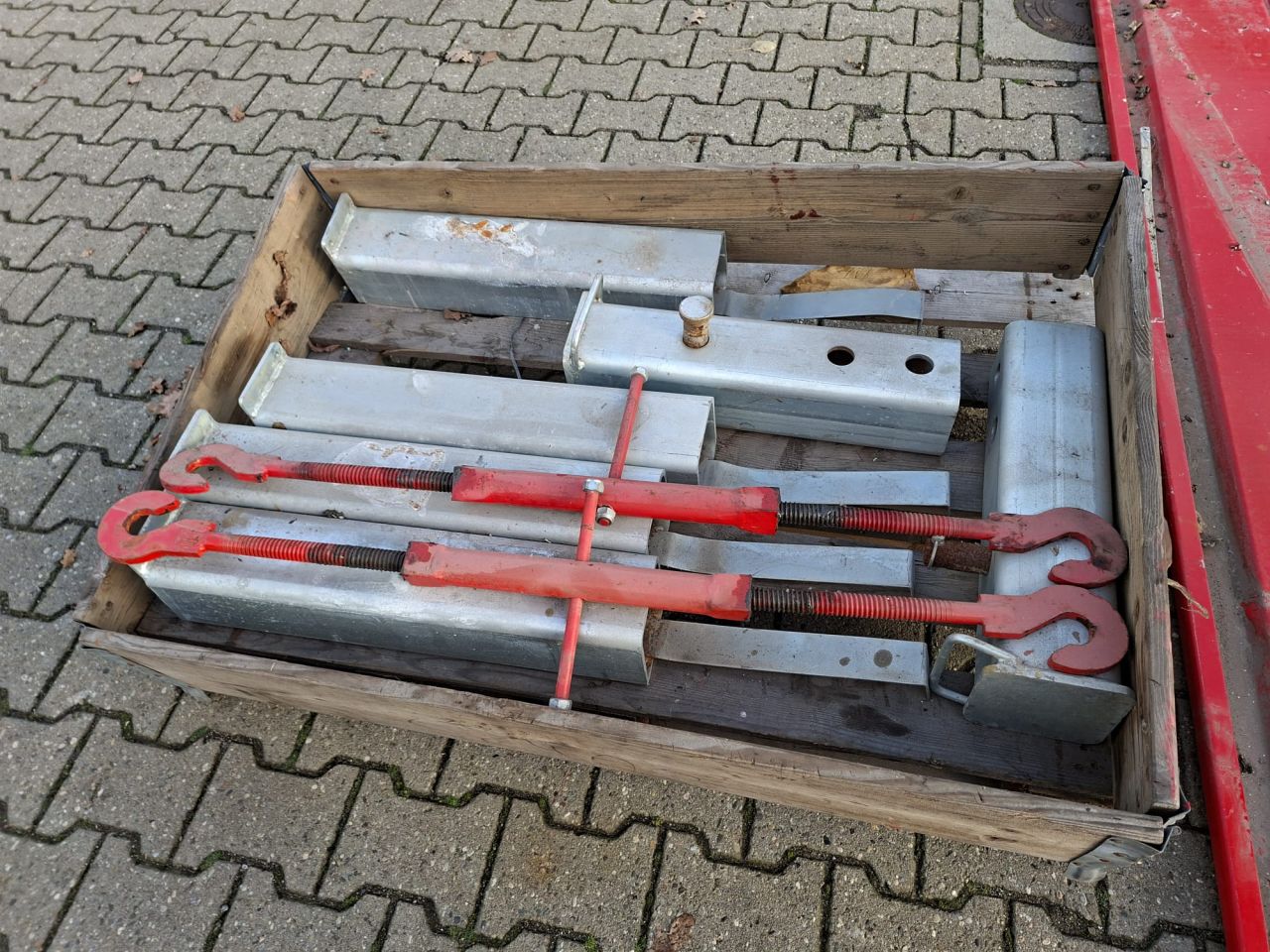 Oplegger / trailer, 3-as, gebruikt, met APK met oprijplaten