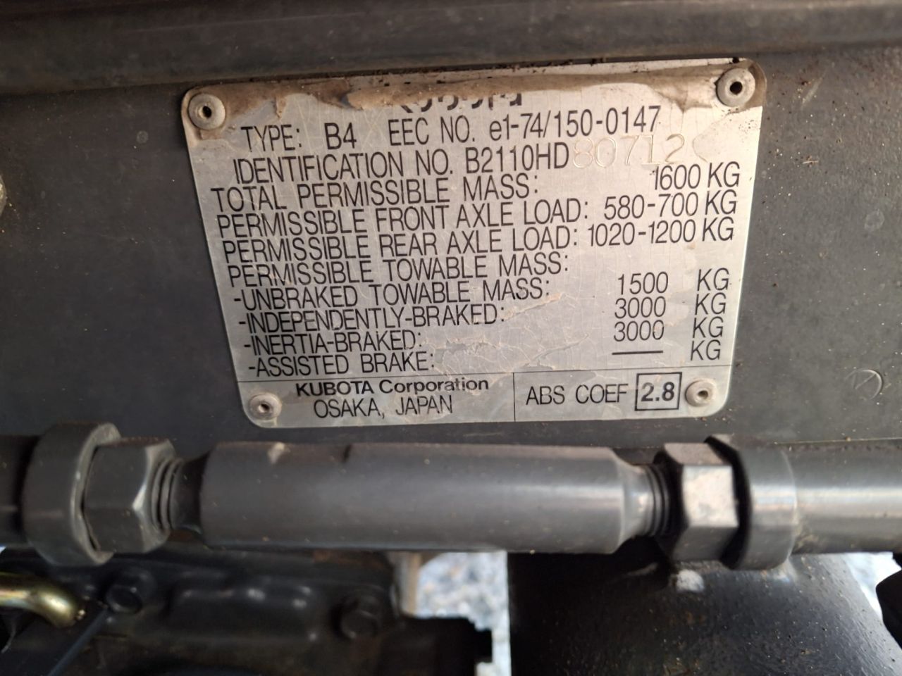 Kubota tractor B2110