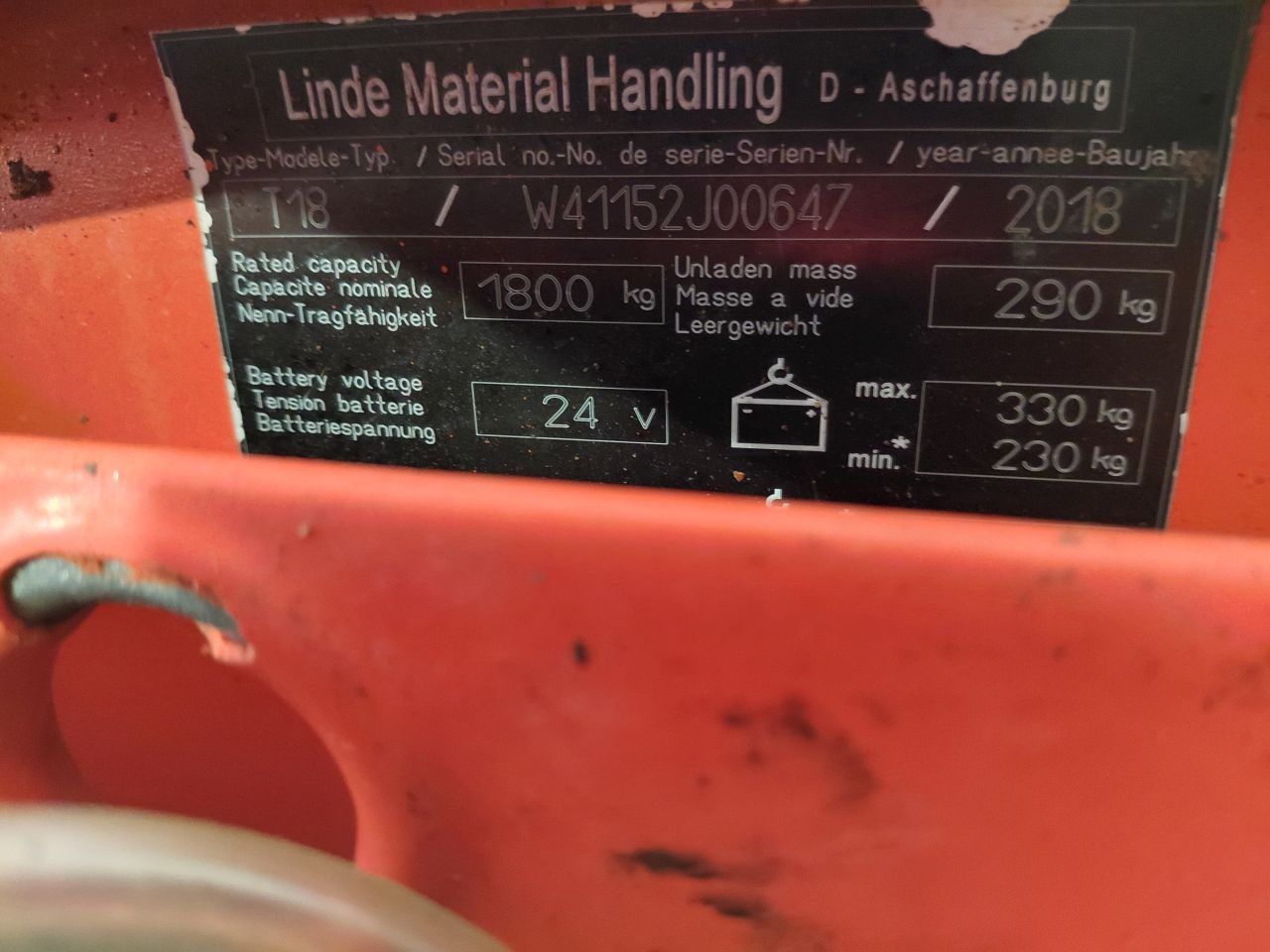 Linde t18 electrische palletwagen