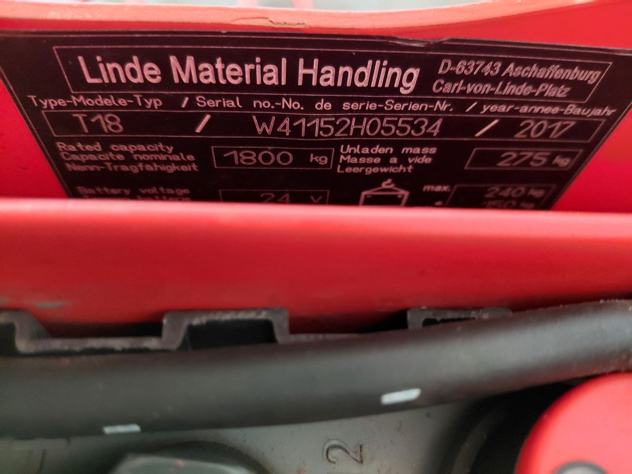 Linde T18 electrische palletwagen