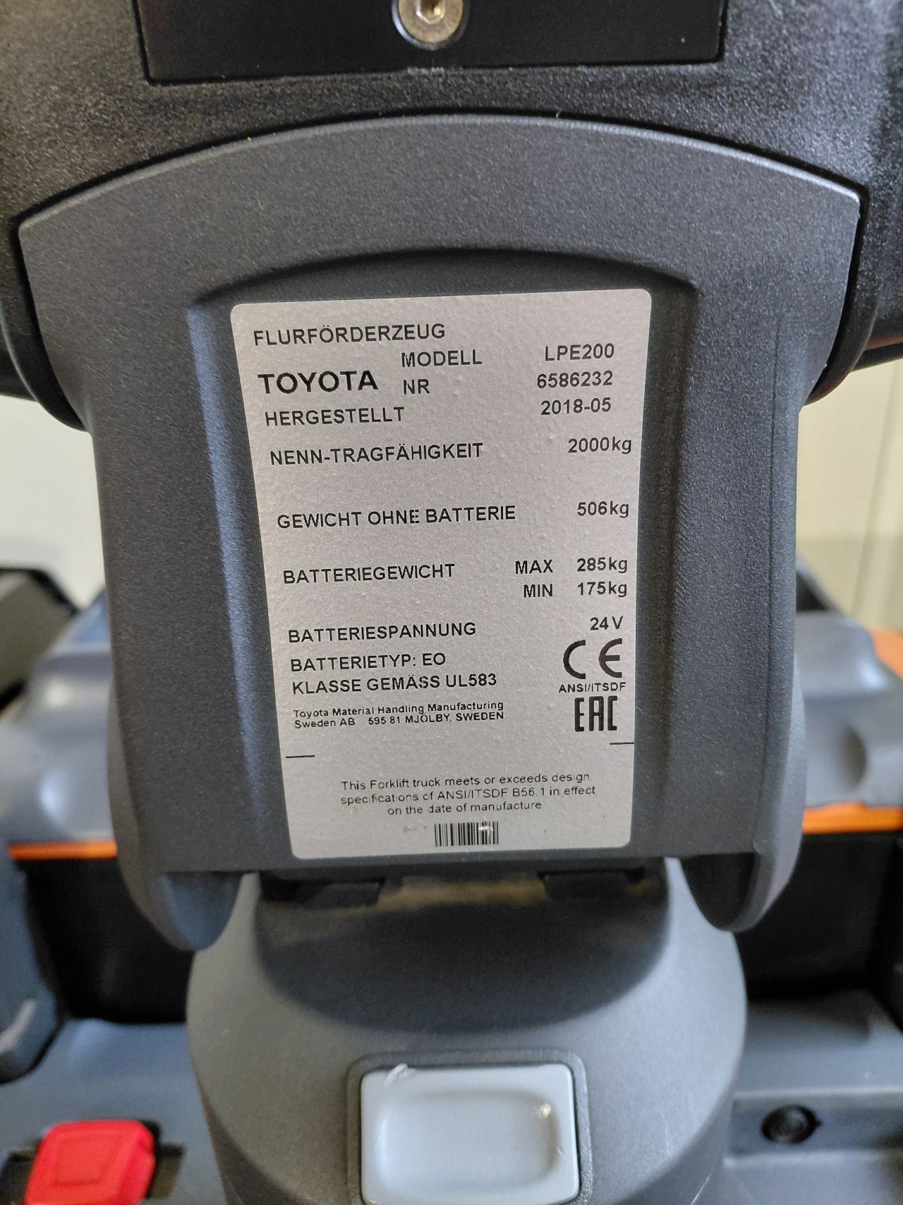 Toyota lpe 250 electrische palletwagen