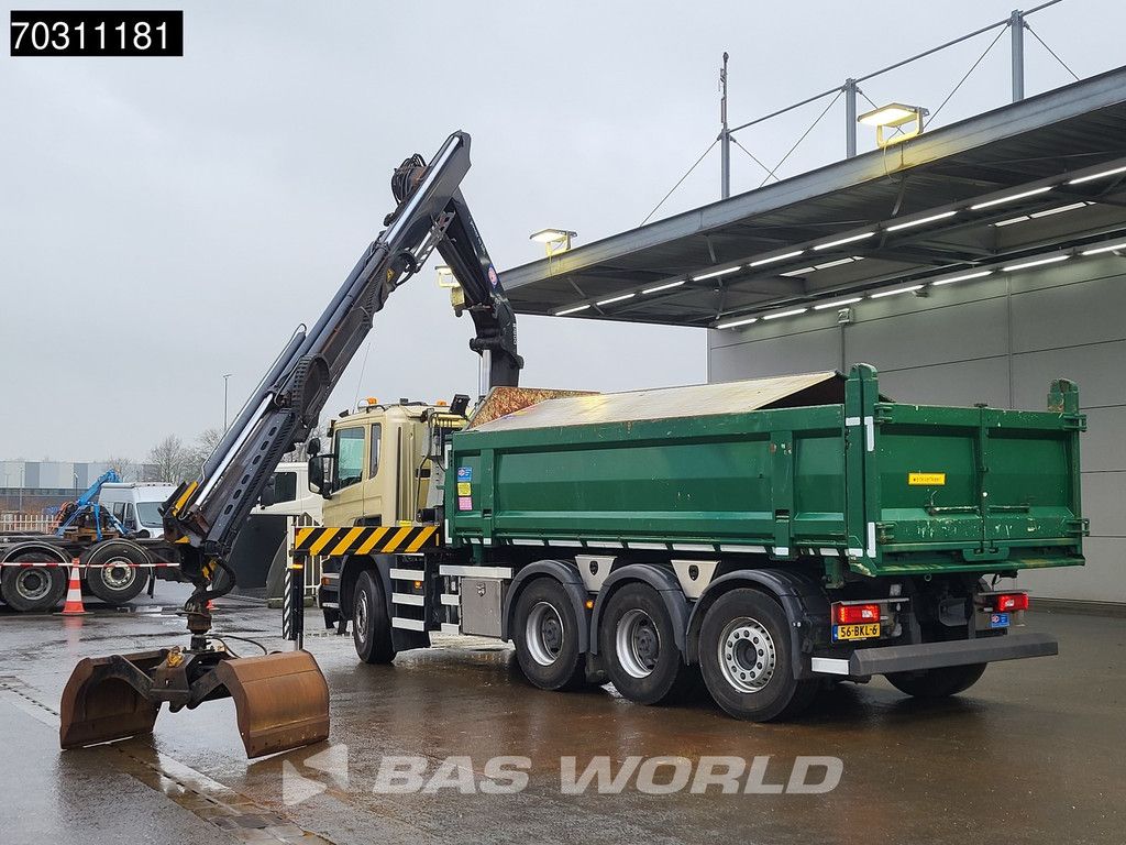 Scania P P410 8X4 NL-Truck HMF 1800K3 Kran Crane HSW 2-side tipper Lift+Steering axle Euro 6