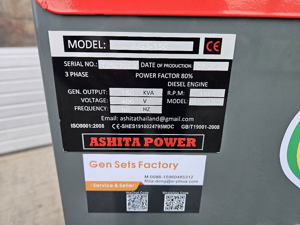 Ashita Power AG3-150 diesel generator 150 Kva