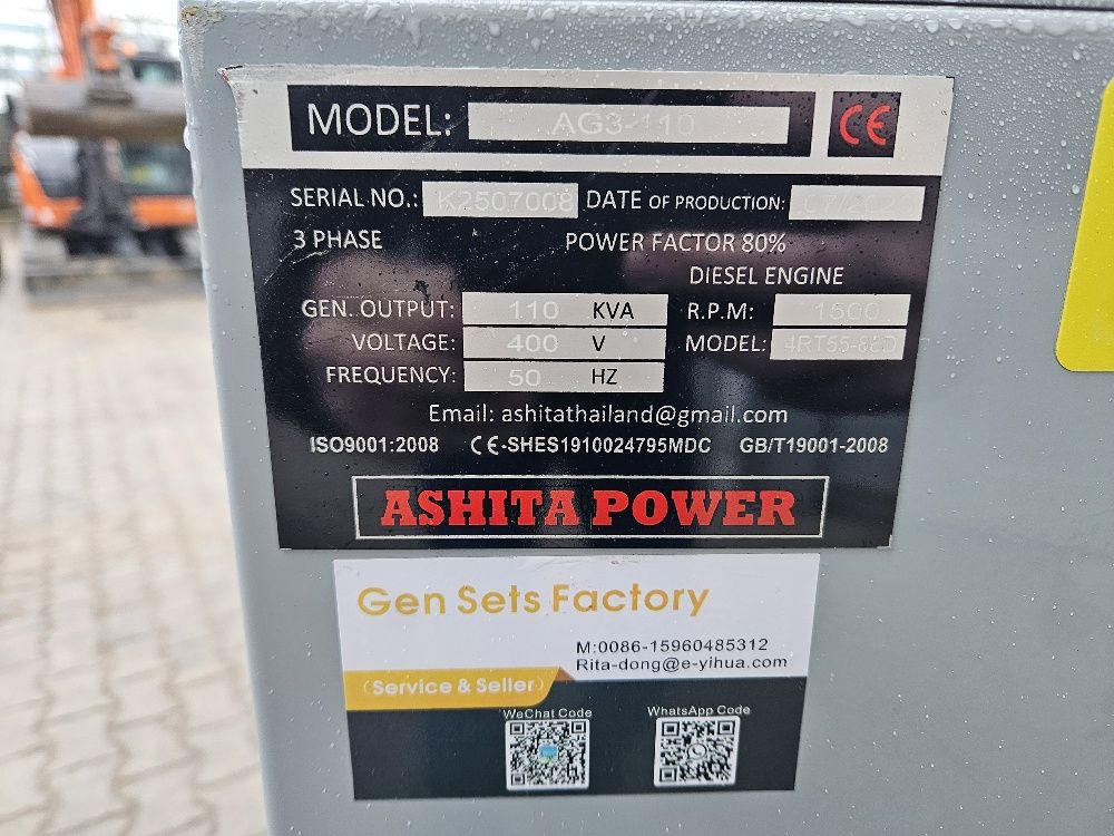 Ashita Power AG3-110 diesel generator 110Kva
