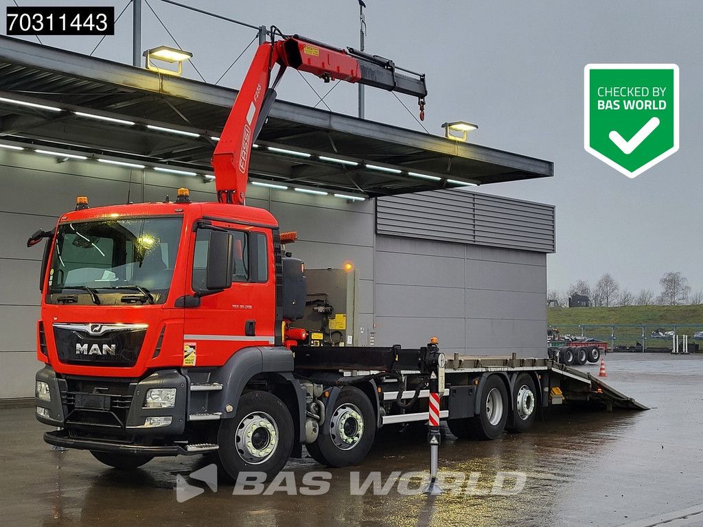 MAN TGS 35.360 8X2 Fassi F235A.0.22 Kran Crane Machine transporter Hydraulic ramp Lift-Asche Euro 6