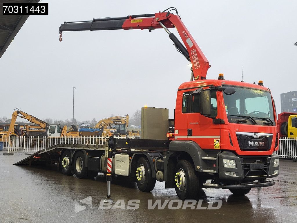 MAN TGS 35.360 8X2 Fassi F235A.0.22 Kran Crane Machine transporter Hydraulic ramp Lift-Asche Euro 6
