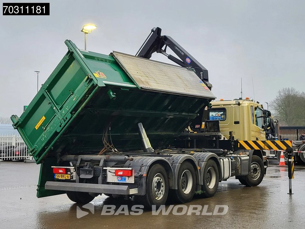 Scania P P410 8X4 NL-Truck HMF 1800K3 Kran Crane HSW 2-side tipper Lift+Steering axle Euro 6