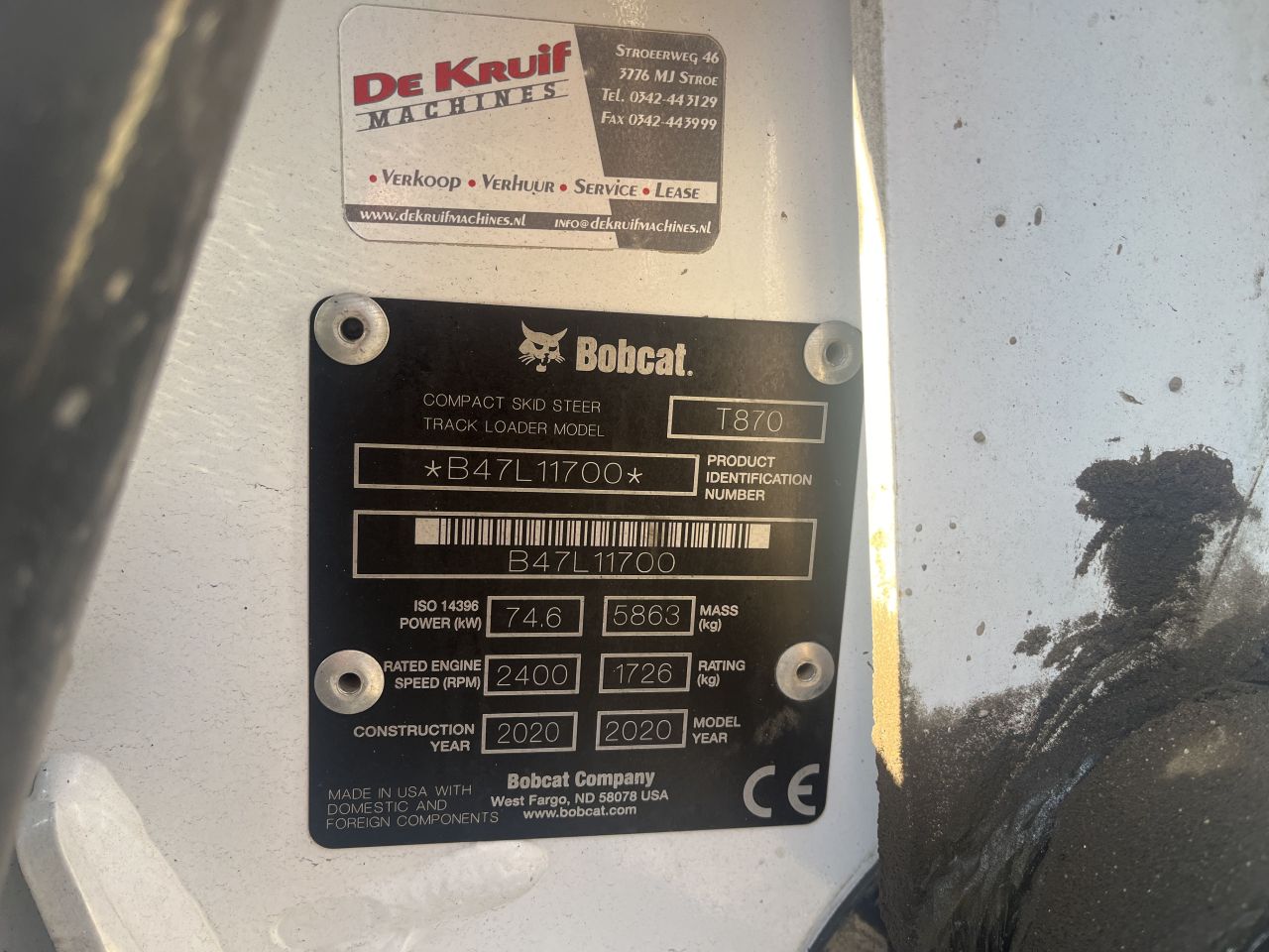 Bobcat T870 rupslader, 1500draaiuren, zeer nette staat!